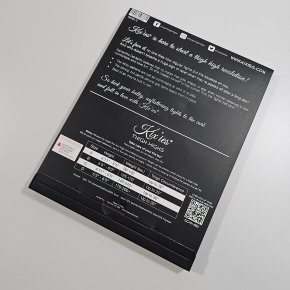 Kix'ies Joely Red Rhinestone Fishnets Thigh-Highs Stockings - Picture 6 of 8